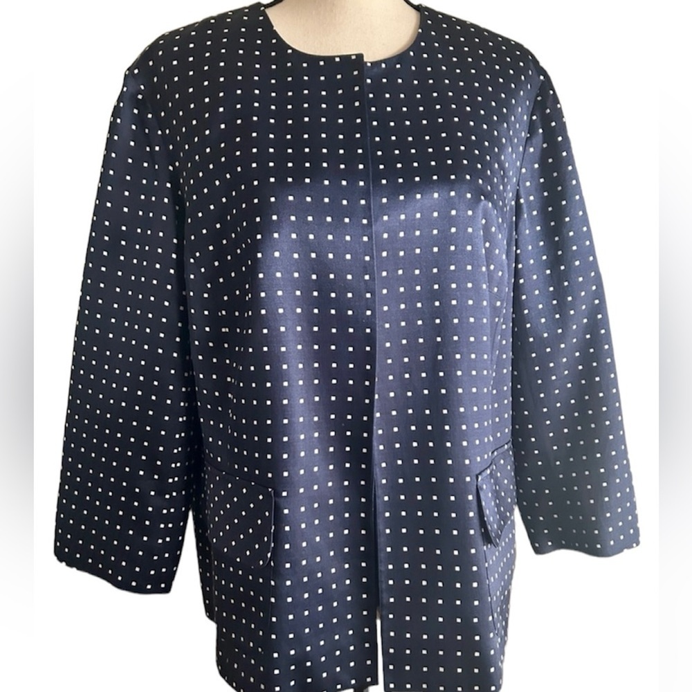 Pendleton Silk Blend Polka Dot Jacket Midnight Bl… - image 2